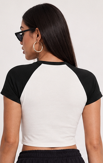Woman's Iconic Kitty Baby Tee | Retro Kitty Graphic Crop