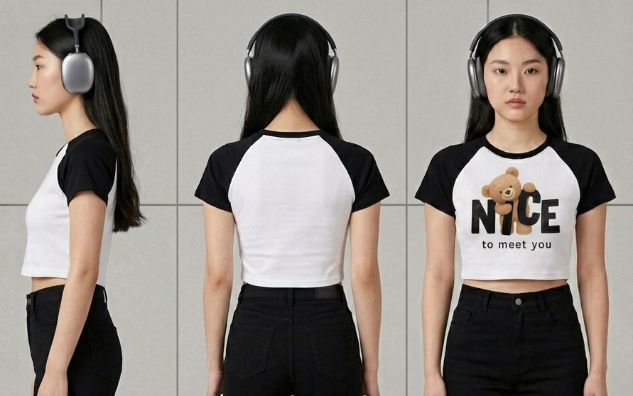 Women's Nice to Meet You Graphic Crop Top | Cute Teddy Bear Tee