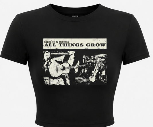 Women's Graphic Crop T-Shirt – “All Things Grow” Print