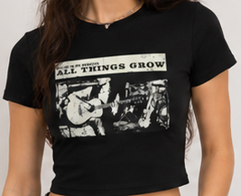 Women's Graphic Crop T-Shirt – “All Things Grow” Print