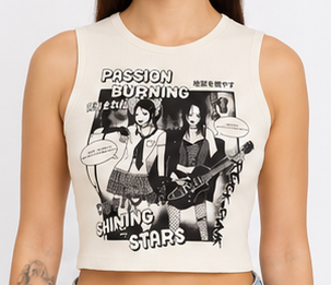 Woman's Passion Burning Street Crop | Bold Spirit Graphic Tank