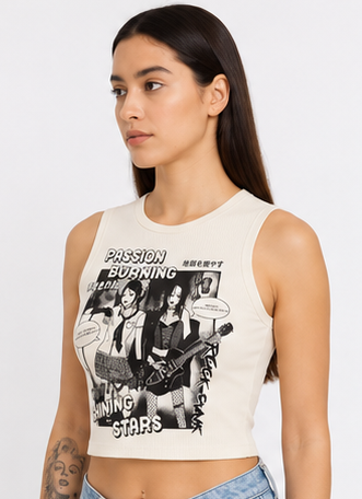 Woman's Passion Burning Street Crop | Bold Spirit Graphic Tank
