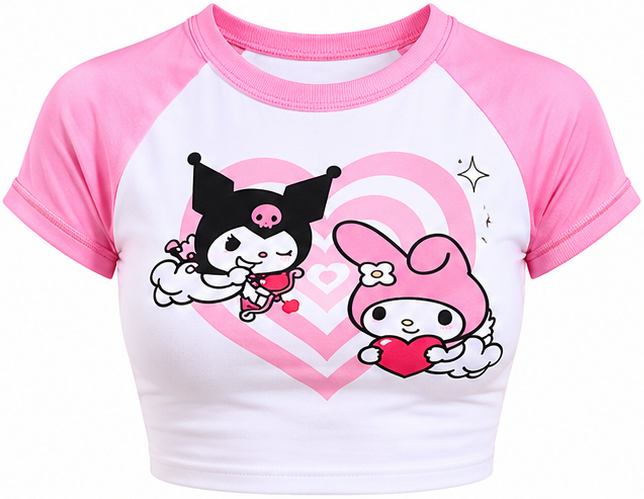 Woman's Sweet Heart Squad Tee | Retro Cupid Baby Tee