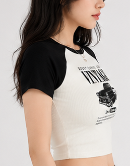 Woman's Vintage Vault Crop | Maverick Cotton Raglan