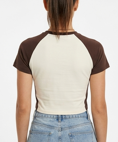 Woman's Vintage Vibe Cherry Tee | Cherry Classic Contrast Crop